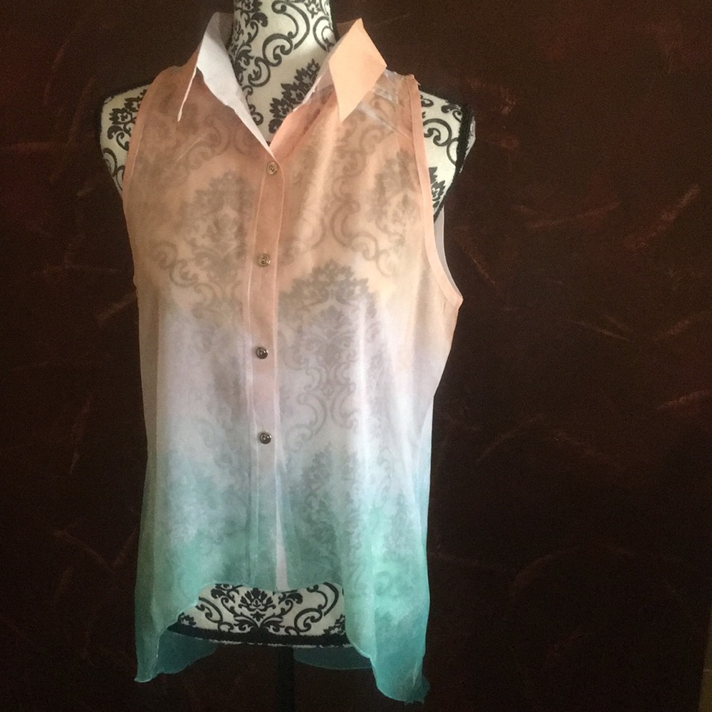 Ombre high-low Blouse